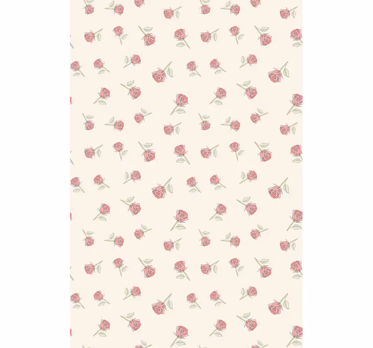 Romantický vzor vintage růžeroleta - TenStickers