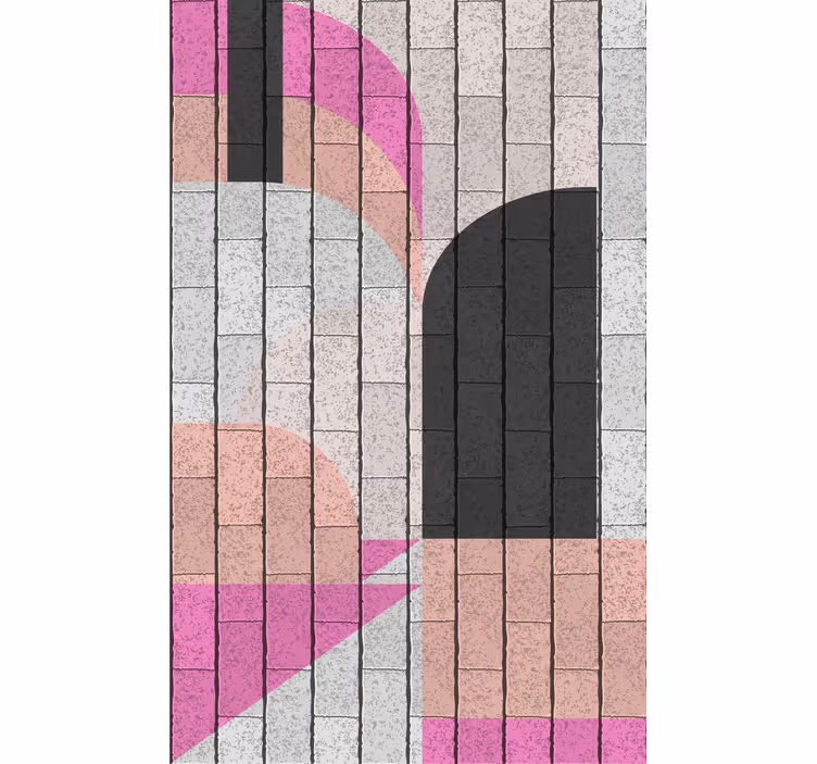 Metalická šedá a růžová geometrická designová roleta - TenStickers
