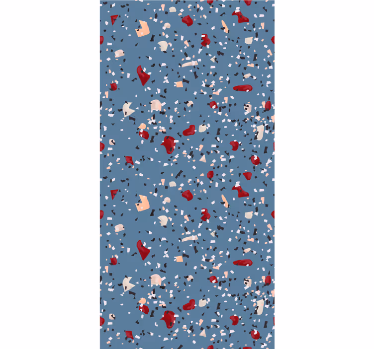 Modré geometrické terrazzo Roleta textura a vzor - TenStickers