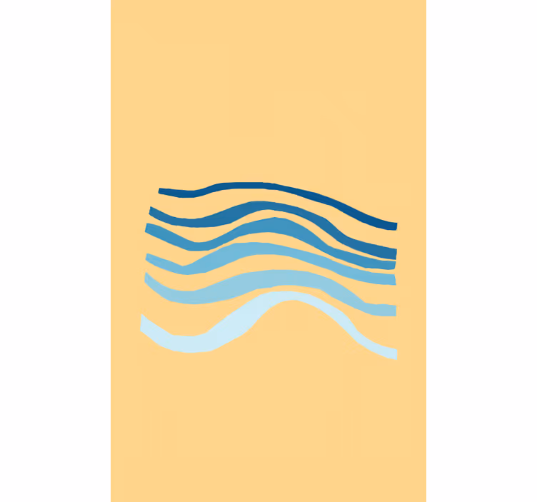 Roleta vlnité modré linie - TenStickers