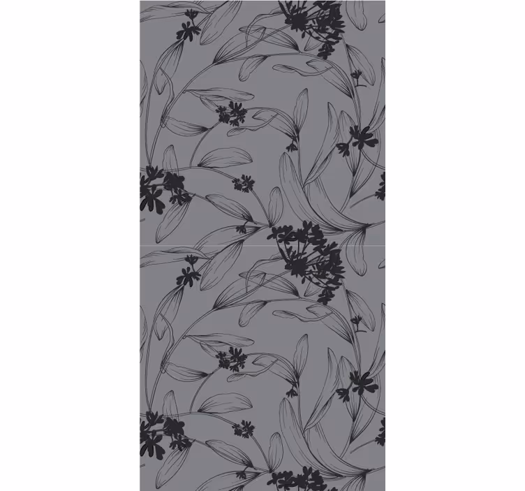 Monochromatický květinový design Roleta Květiny a rostliny - TenStickers