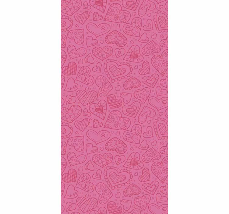 Růžové srdce vzorované Romantická roleta - TenStickers