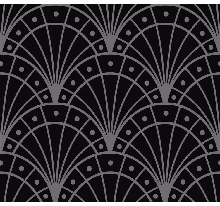 Elegantní černé art deco Roleta do obývacího pokoje - TenStickers