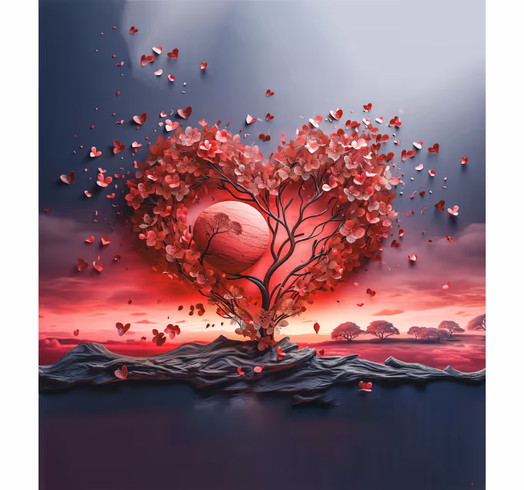 Strom srdce Romantická roleta - TenStickers