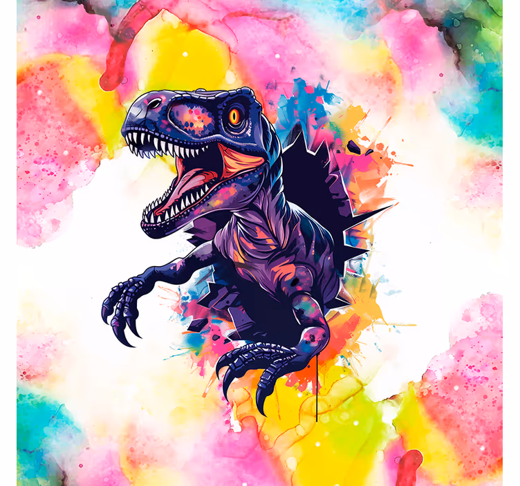 Syté barvy velociraptor Roleta dinosaurus - TenStickers