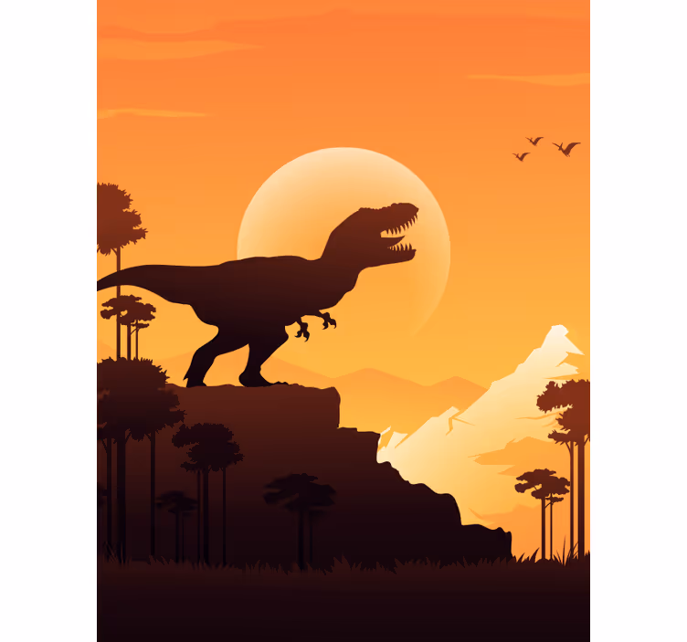 Silueta t-rex Roleta dinosaurus - TenStickers