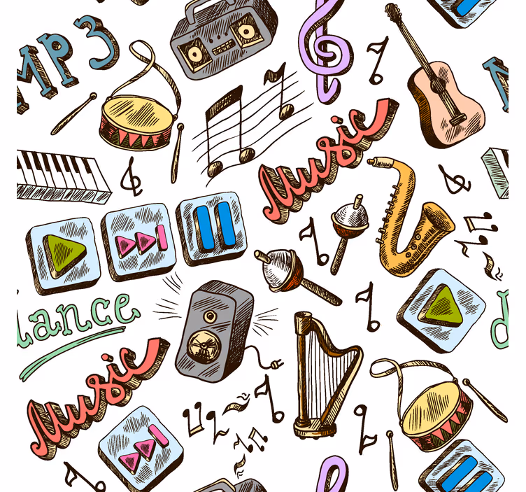 Hudební vzor Zábavní roleta - TenStickers
