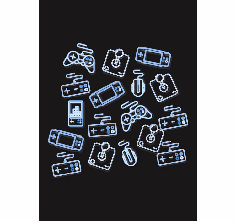 Modré ovládací prvky Roleta Geek - TenStickers