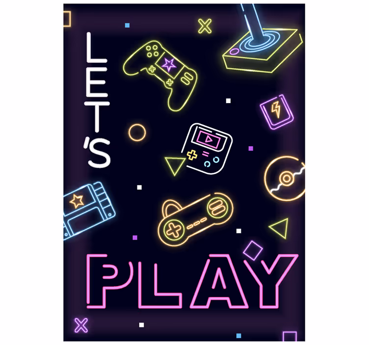 Neonové ovládací prvky Roleta Geek - TenStickers