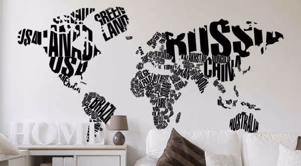 Samolepky na zeď Mapa Světa