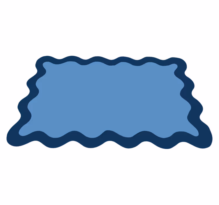Modrý vlnitý okraj Moderní prostírání - TenStickers