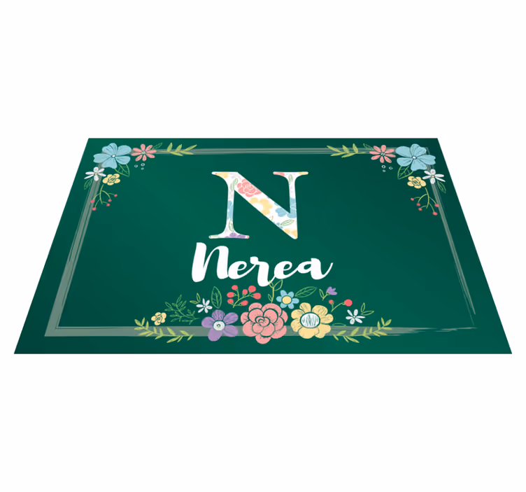 Prostírání se jménem květinový iniciálový design - TenStickers