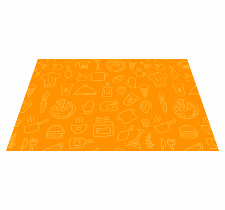 Oranžové pozadí s prostírání příbory - TenStickers