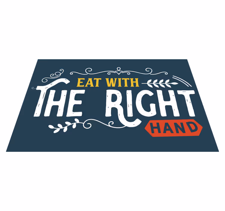 Prostírání citace jíst pravou rukou - TenStickers