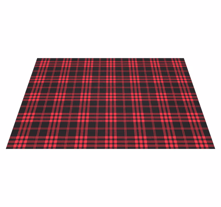 červený tartan vánoční prostírání - TenStickers