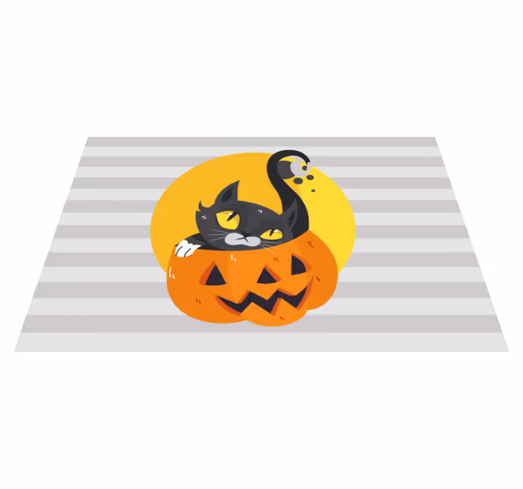 Dětské prostírání dýně a černá kočka - TenStickers