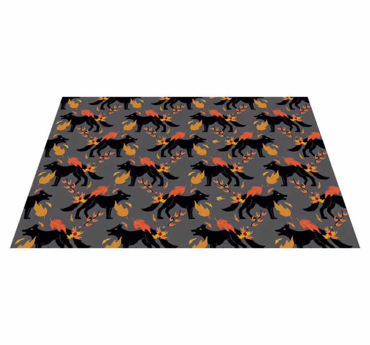 Halloweenské prostírání lišky s plameny - TenStickers