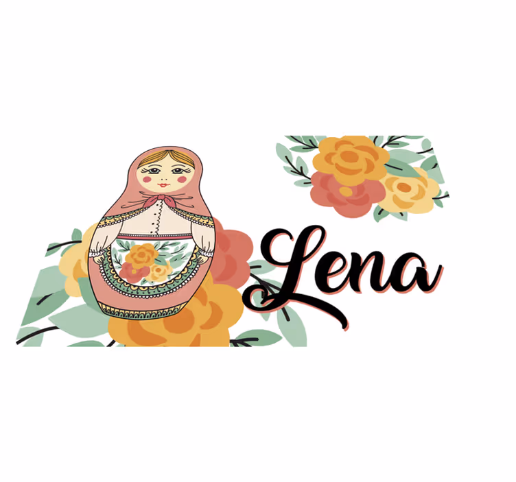 Prostírání se jménem s ilustrací matryošky - TenStickers