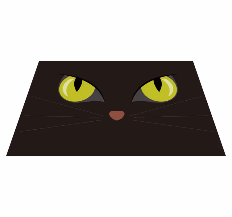 Děsivé černé prostírání s halloweenskou kočkou - TenStickers