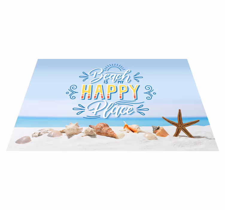 Prostírání citace plážové šťastné místo - TenStickers