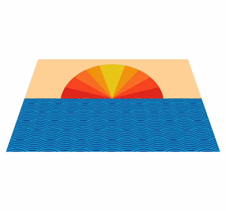 Prostírání s texturami východ slunce nad oceánem - TenStickers