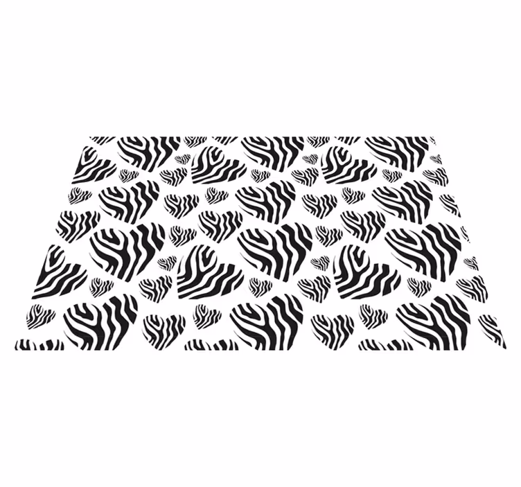 Prostírání s texturami zebra srdcový vzor - TenStickers