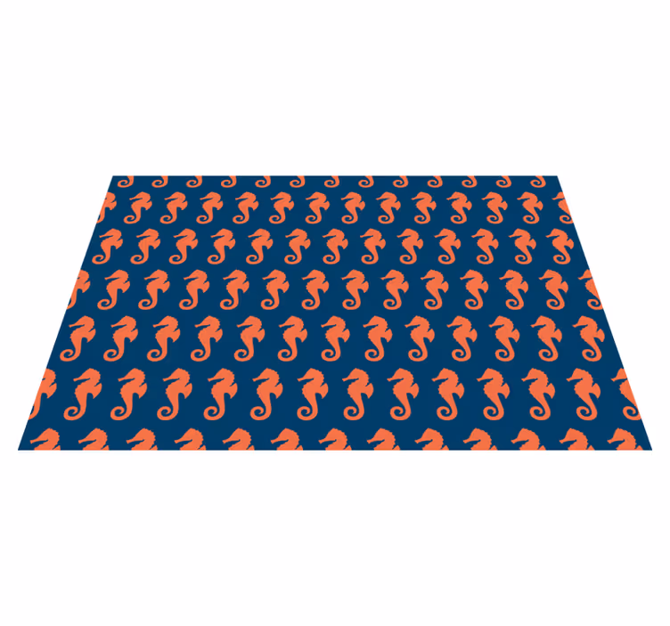 Oranžové mořský koník vzor mořský život prostírání - TenStickers