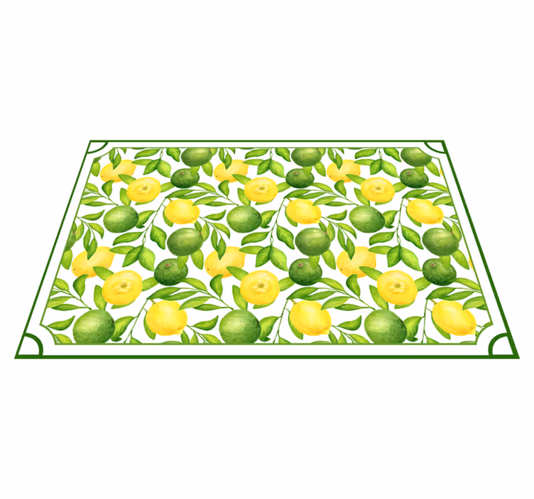 Citrony a limetky na římse rámují citrusové prostírání - TenStickers