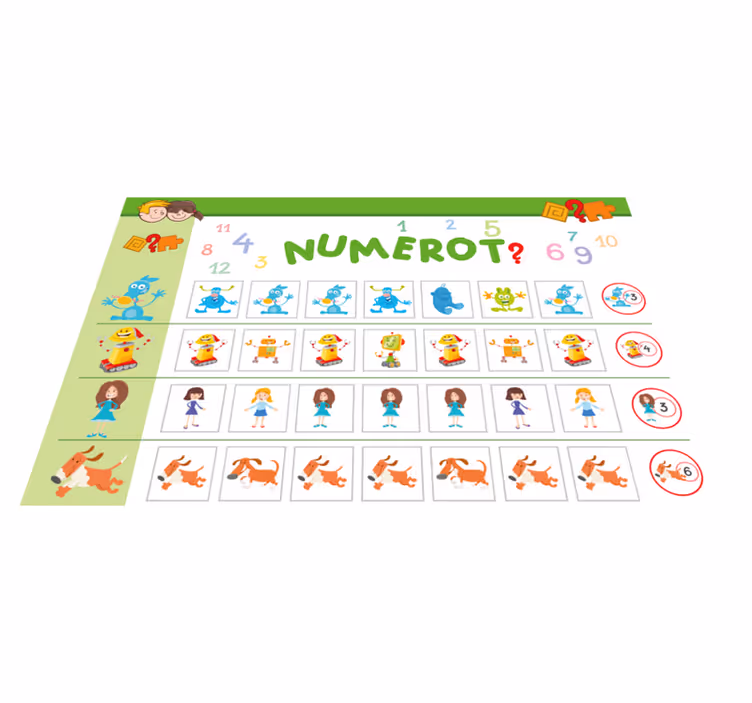 Dětské prostírání barevná vzdělávací tabule - TenStickers