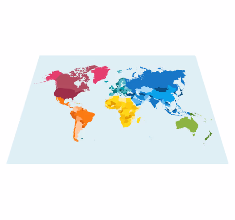Originální prostírání barevná mapa světa - TenStickers