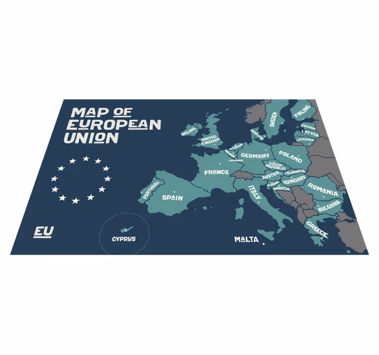 Prostírání citace mapa evropské unie - TenStickers
