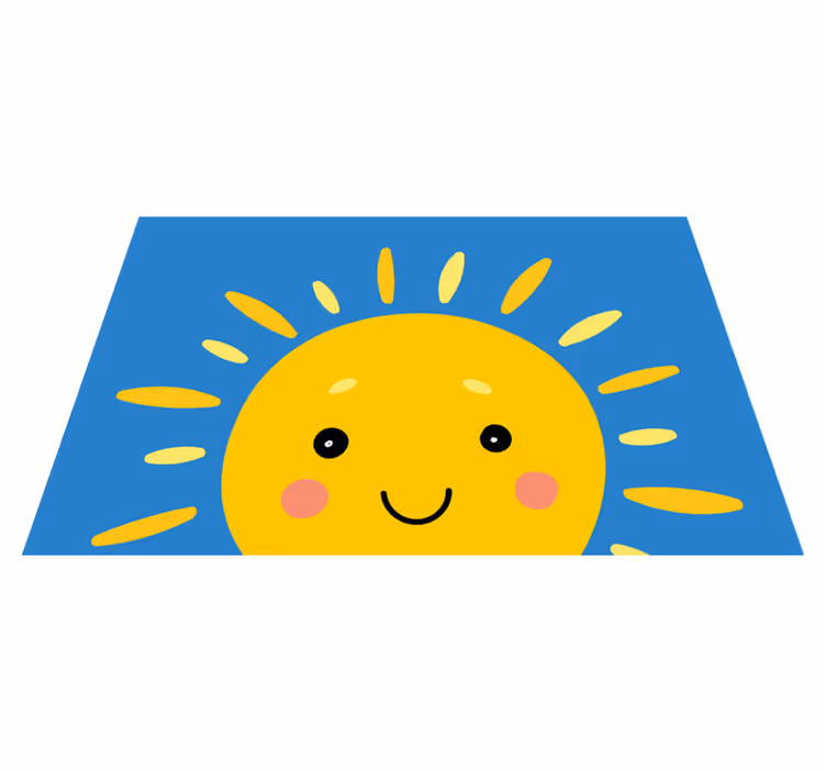 Slunce s obličejem obdélníkové prostírání - TenStickers