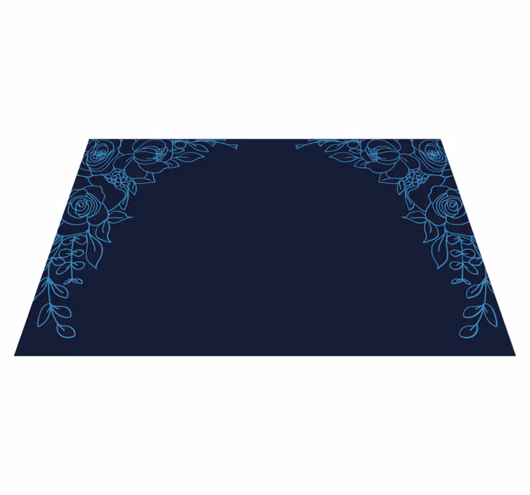 Tmavě modré květy elegantní prostírání - TenStickers