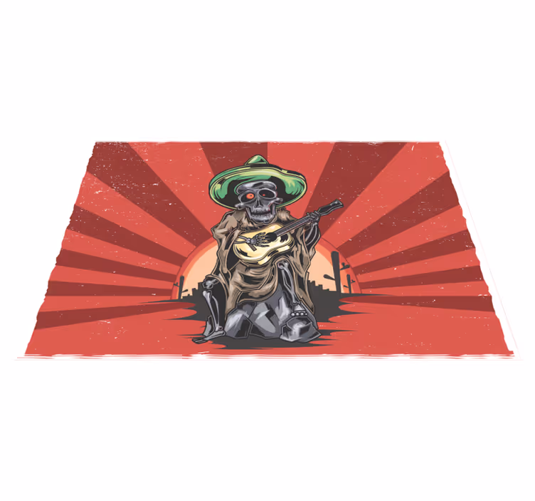 Halloweenské prostírání s kostlivcem mariachi - TenStickers