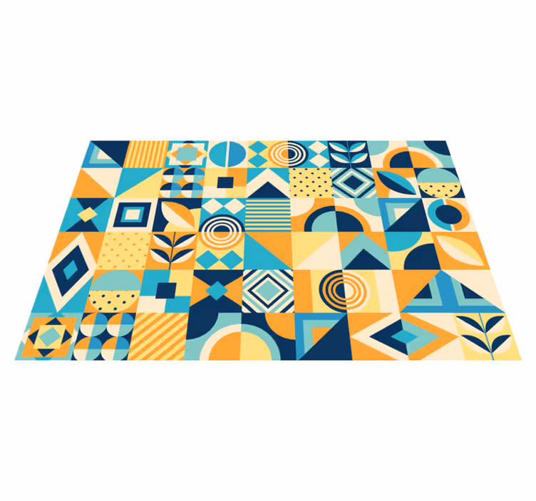 Geometrické moderní dlaždice s texturou prostírání - TenStickers