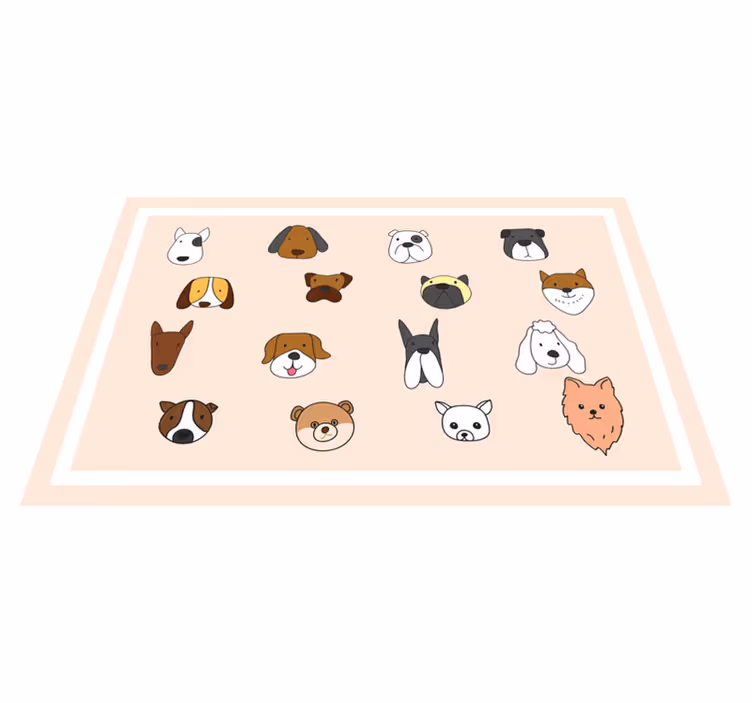 Kreslený psí plemena moderní prostírání - TenStickers