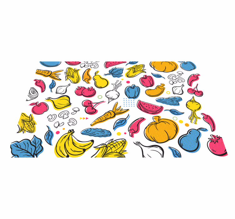 Originální prostírání s barevnými vzory zeleniny - TenStickers