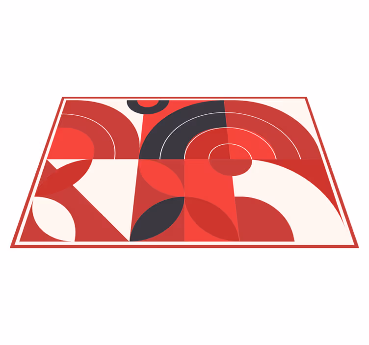 červené geometrické umění originální prostírání - TenStickers