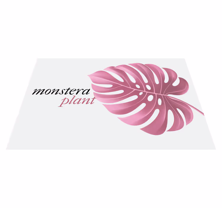 Růžová minimalistická monstera nabídky prostírání - TenStickers