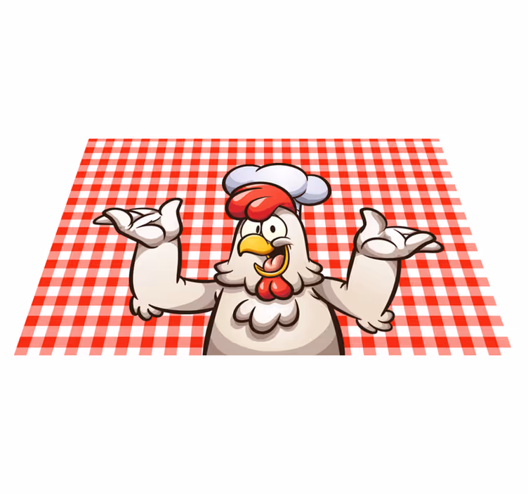 Kreslený kuřecí kuchař originální prostírání - TenStickers