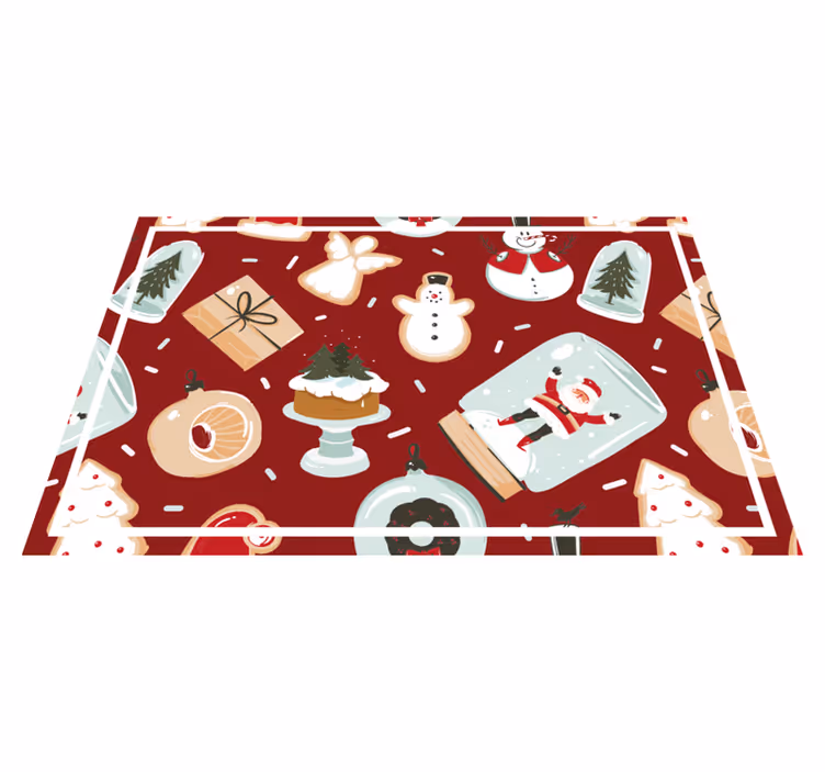 červený vánoční motiv vánoční prostírání - TenStickers