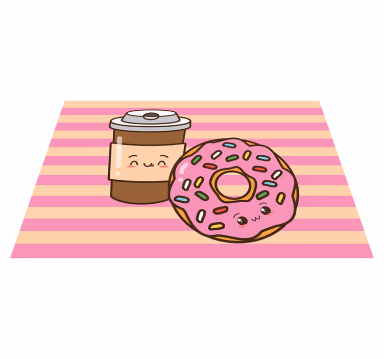 Dětské prostírání roztomilý kávový donut - TenStickers