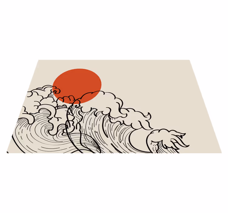 Japonsko vlna oceánu ilustrace vinylové prostírání - TenStickers