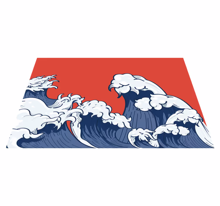 Japonsko vlna ilustrace obdélníkové prostírání - TenStickers