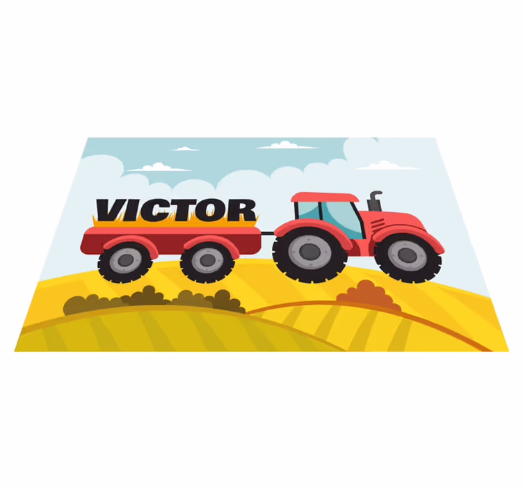 Barevný traktor a pojmenujte osobní prostírání - TenStickers