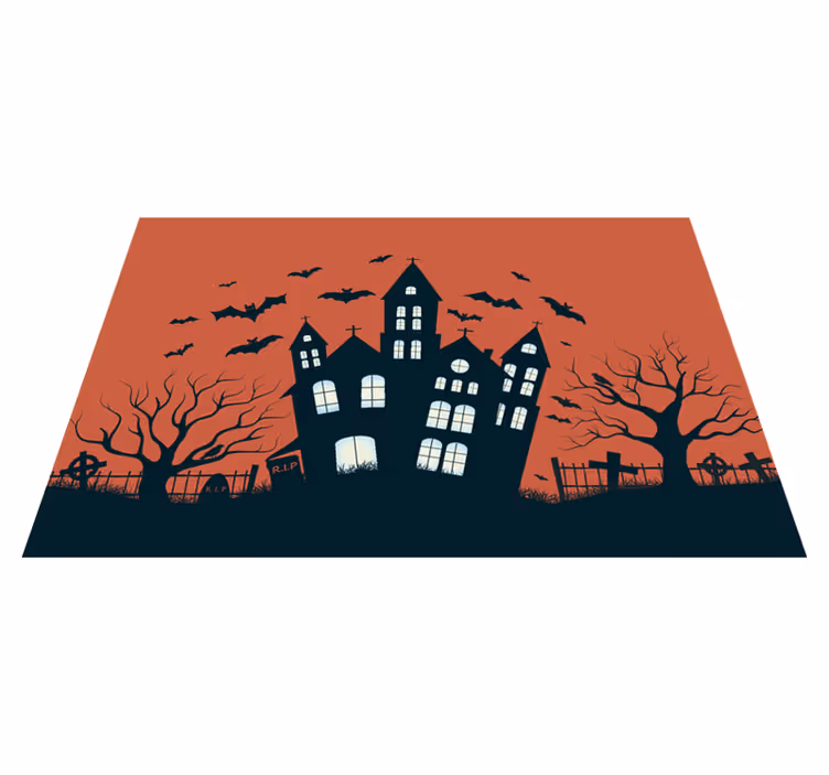 Hvězdný hrad létající netopýři halloween prostírání - TenStickers