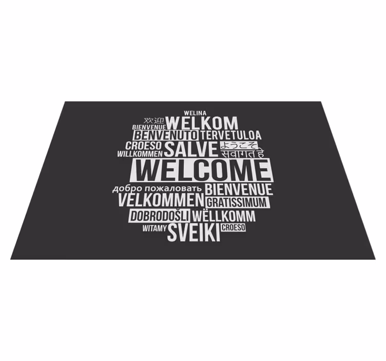 Prostírání citace vítejte v mnoha jazycích - TenStickers