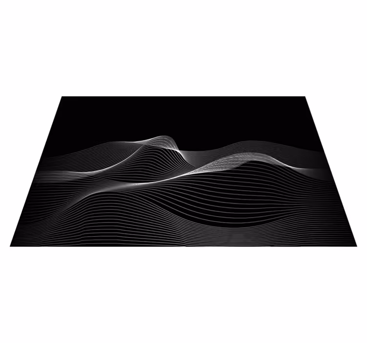 3d abstraktní černá vlna moderní prostírání - TenStickers