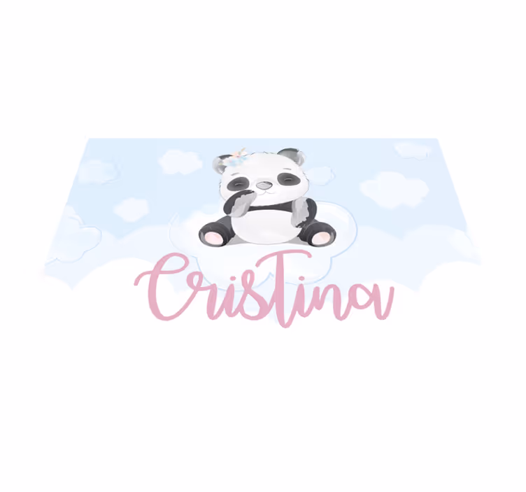 Roztomilá panda pro dívku se jménem dětské prostírání - TenStickers