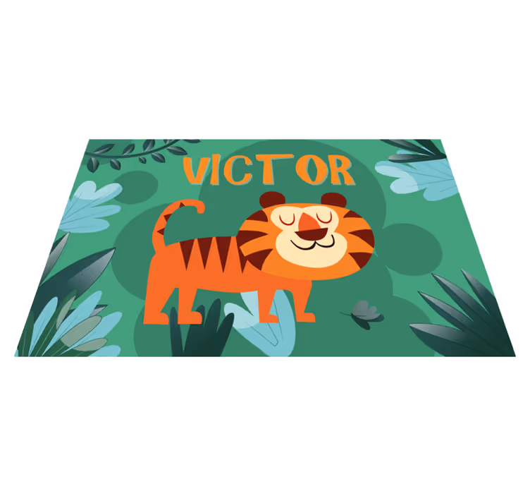 Roztomilý tygr pro chlapce se jménem dětské prostírání - TenStickers
